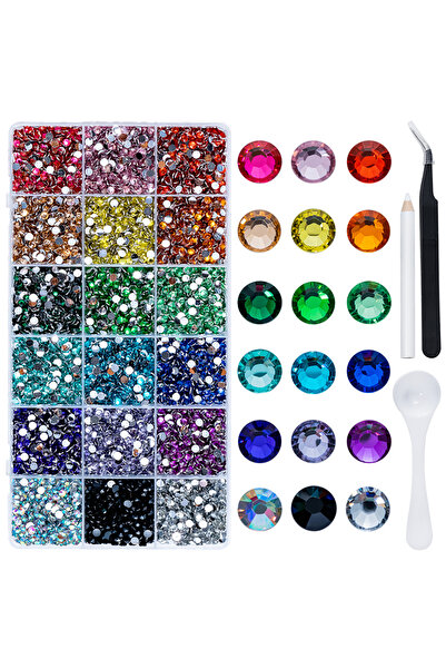 Choice 3mm-24000pcs Resin 18 Grids DUCRYSTAL 18Color Resin Rhinestone tools set 3/4/5mm Non-Hotfix Flatback