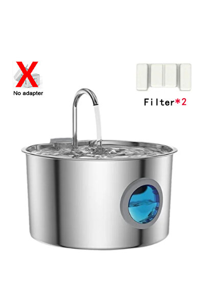 Choice موزع مياه للحيوانات الأليفة من الفولاذ المقاوم للصدأ سعة 3.2 لتر مزود ...