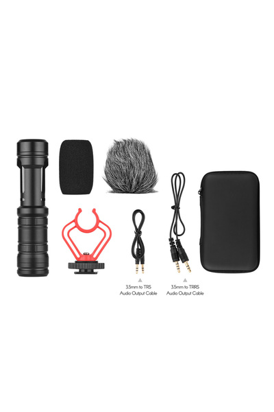 Choice ميكروفون كاميرا Andoer ميكروفون مكثف قلبي الشكل مع منفذ 3.5 مم وحامل م...