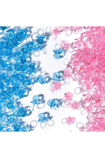 Choice Pink Blue 100pcs Pacifiers for Baby Shower Game, Plastic Pacifiers for...