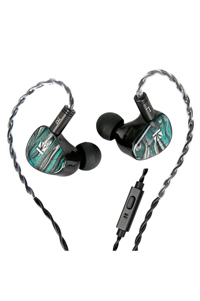 Choice سماعة أذن KBEAR KB03 Alkaid باللون الأخضر بميكروفون مقاس 3.5 مم، سماعة...