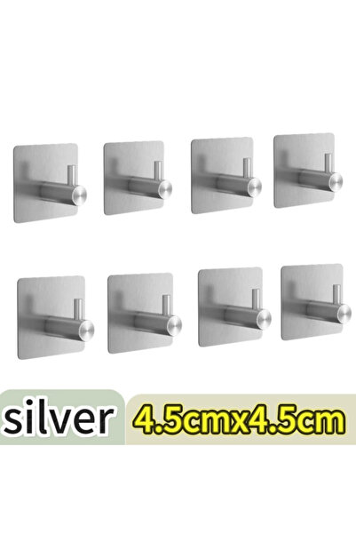 Choice فضة-8 قطع لاصق قوي جدار هوك ملصق شنقا معطف الرف الملابس شماعات دش رداء...