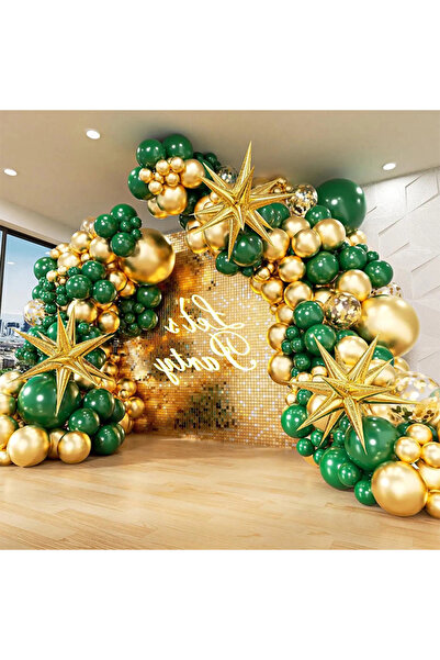 Generic 125 Pcs Dark Green Gold Balloon Garland Kit Arch Balloons for Baby Shower Birthday Wedding