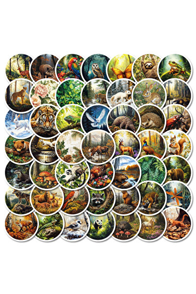 Choice ملصقات حيوانات الغابة اللطيفة متعددة الألوان، 50 قطعة، ديكور ذاتي، مقا...