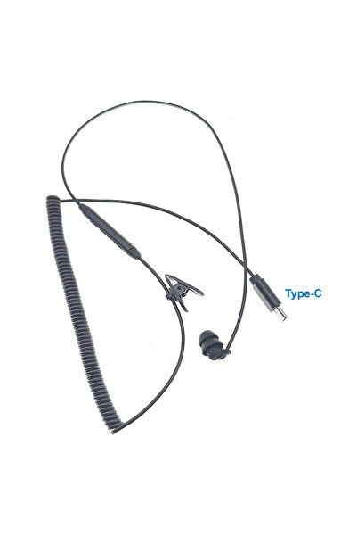 Choice سماعة أذن أحادية الجانب بمقبس من النوع C مع ميكروفون لإجراء مكالمات بد...