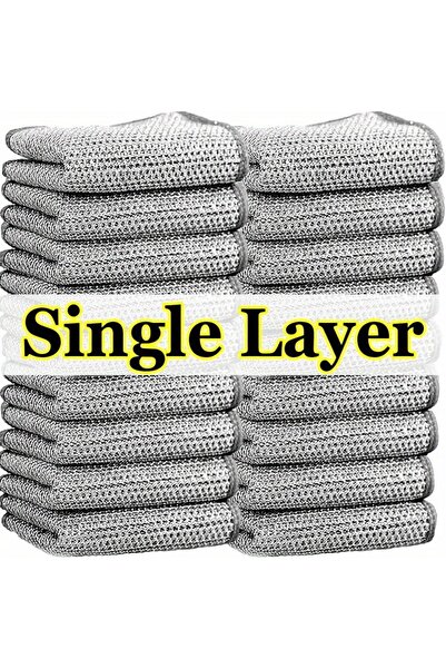 Choice 10 قطع من القماش الفضي مزدوج الجوانب ذو طبقة واحدة، منشفة أطباق ماصة ل...