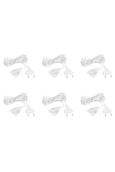 MOJOYCE كابل تمديد سلكي بمقبس EU x6 3M، كابل تمديد سلسلة إضاءة محمول، سلك تمد...