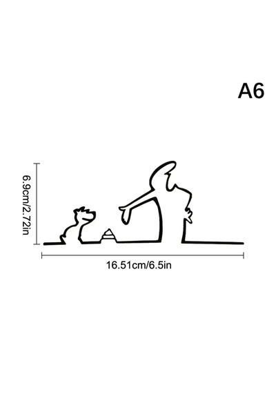 Choice ملصق سيارة بتصميم خطي بسيط من لا لينيا A6، تصميم شخصية كرتونية، ملصق ح...