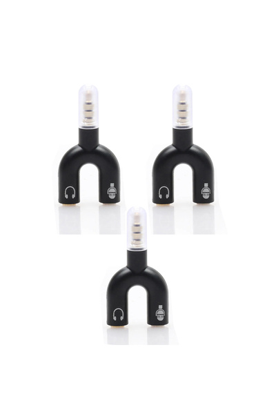 Choice 3 قطع موزع سماعة رأس ومحول ميكروفون وموزع صوت ستيريو على شكل حرف U مقا...