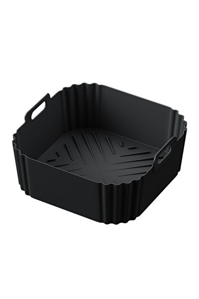 Choice صينية خبز مقلاة هوائية من السيليكون باللون الأسود، مربعة الشكل، سعة 5....