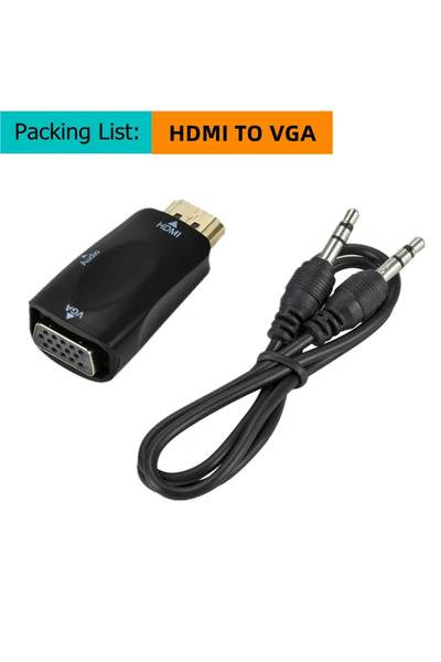 Choice black NEW HDMI-compatible to VGA Cable Converter Male To Famale Converter Adapter 3.5 mm Jack Audio