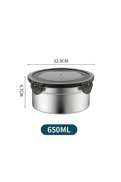 Choice علبة طعام دائرية من الفولاذ المقاوم للصدأ سعة 650 مل، صندوق لحفظ الطعا...