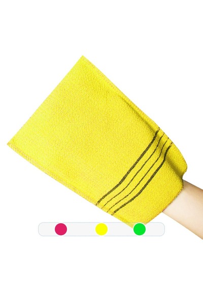 Choice مجموعة مناشف حمام تقشير صفراء، مناشف حمام تقشير كورية إيطالية آسيوية، عرض مقشر للجسم