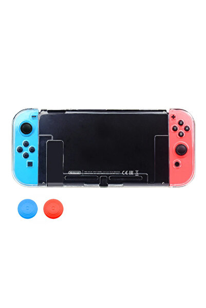 Choice حافظة حماية شفافة لجهاز التحكم Switch مع غطاء صلب من مادة البولي كربونات