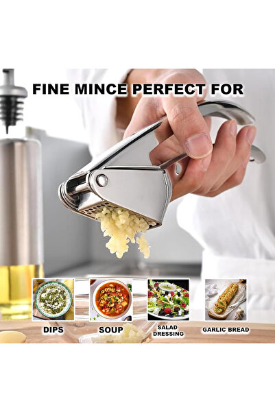 Choice مكبس الثوم والزنجبيل من الفولاذ المقاوم للصدأ، مفرمة يدوية شديدة التحم...