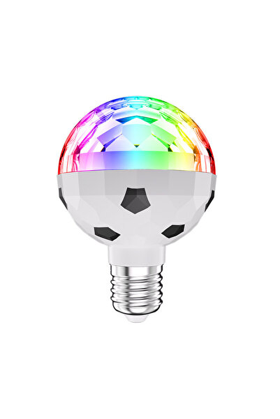 Choice 6w Soccer shell Newest 6W LED Disco Light Bulb E27 Rotating Strobe Bulbs RGB Color Crystal Stage Par
