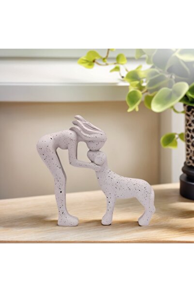 Choice1 Light Grey 1 Girl and Dog Friendship, Resin Crafts Collection, Girl a...