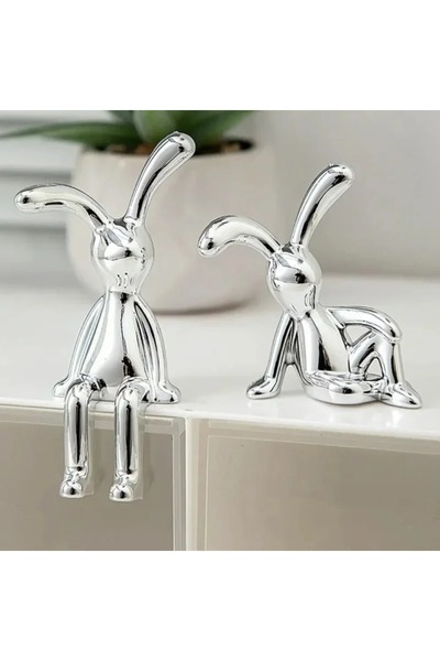 Choice أرنب رمادي فاتح طويل الأذن، زينة أرنب إبداعية، زينة أرنب ثلاثية الأبعا...