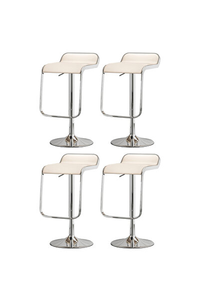 sharpdo 4PCS Bar Chair,High Back Small Round Stool, Comfortable Adjustable High Bar Chair with 360° Swivel