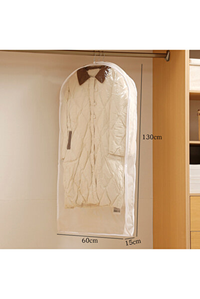 Choice حقيبة تنظيم خزانة الملابس White-L مزودة بسحاب وغطاء غبار للملابس