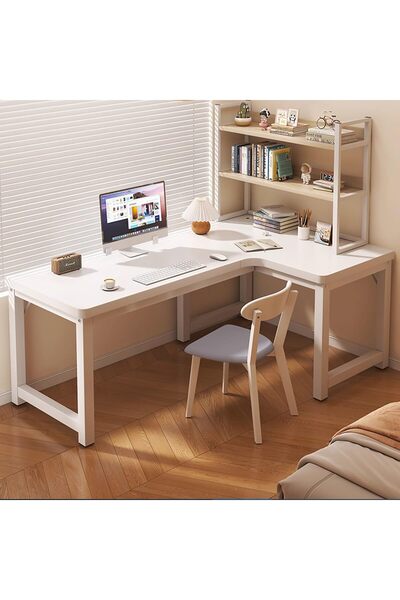 Aralifes L-Shaped Computer Desk,Corner Office desks,L-Shaped Study Desk,with Cable Management Holes140*100CM