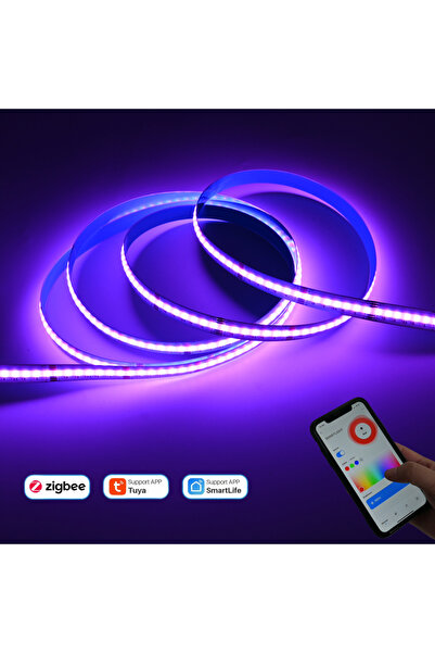 Choice مجموعة كاملة من مصابيح شريطية LED Tuya Zigbee 3.0 COB RGB+CCT بمقبس ال...