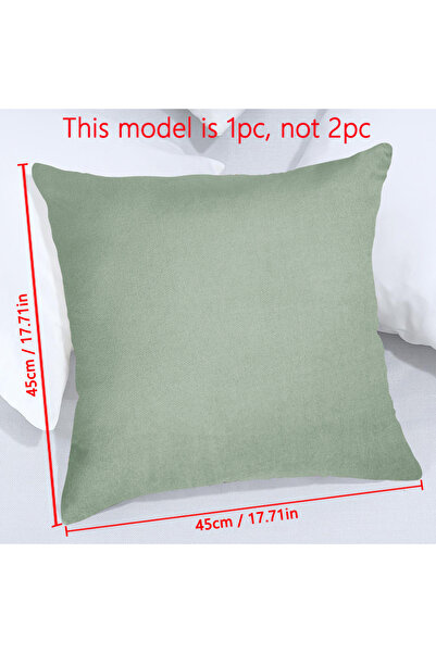 Choice 45 × 45 سم، قطعة واحدة من غطاء الوسادة بلون سادة غير لامع، أخضر داكن، ...