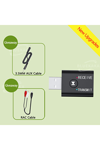 Choice Adapter-RCA New Upgrades 2In1 Bluetooth 5.5 Audio Receiver Transmitter 3.5mm AUX USB Stereo Wireless