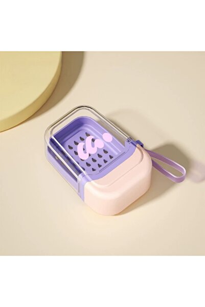 Choice علبة صابون وردية أرجوانية، علبة سفر مانعة للتسرب مع غطاء للسفر والتخيي...