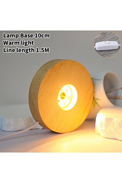 Choice7 مصباح خشبي بقاعدة إضاءة دافئة 10 سم، 1.5 متر، 10 سم، مصباح LED خشبي ق...