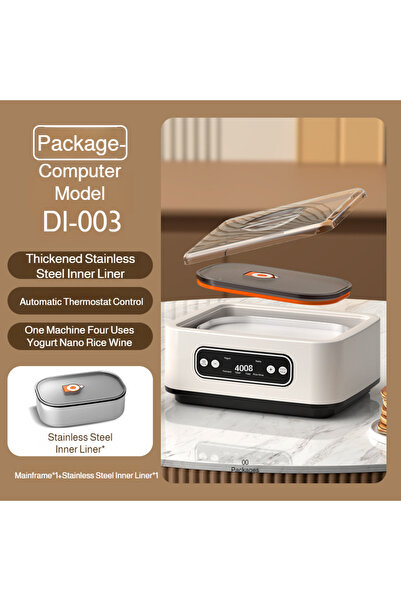 Choice UK 1.6L off-white Yogurt Machine 1.6L Large Capacity Household Fully Automatic Multi-Function Stainl