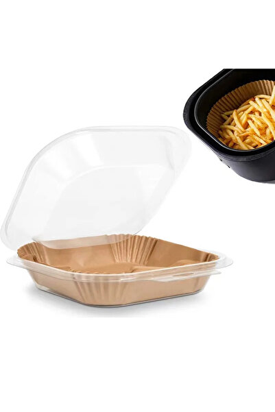 Choice 100 قطعة 1 صندوق مربع 50/100 قطعة صينية ورقية خاصة لمقلاة الهواء المنز...