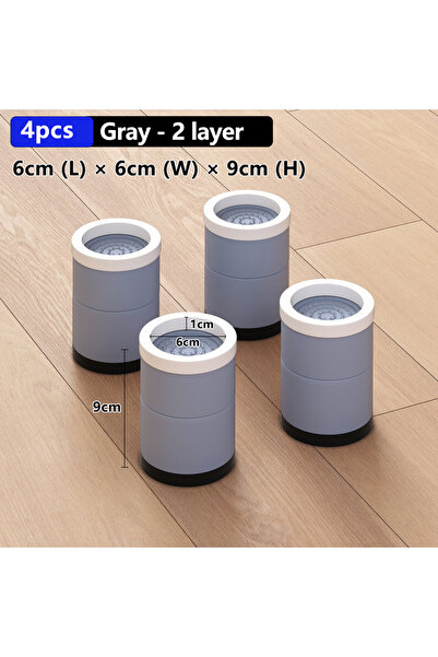 Choice وسائد أقدام قابلة للتكديس للأثاث باللون الرمادي سعة 2 لتر، 4 قطع: وسائ...