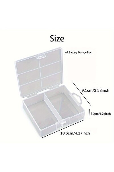 Choice صندوق تخزين بطاريات AAA-24 AA/AAA صندوق تخزين بطاريات شفاف يمكنه حمل 2...