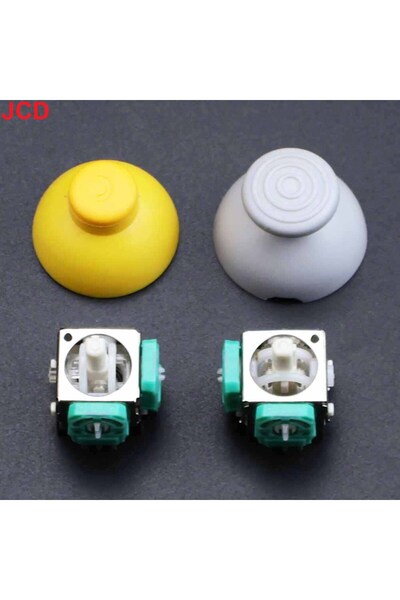 Choice عصا تحكم تناظرية ثلاثية الأبعاد 4 في 1 باللونين الأصفر والرمادي + أزرا...