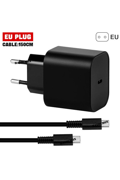 Choice محول تيار متردد 60 وات بمقبس الاتحاد الأوروبي وشاحن سريع لجهاز NS2 Swi...