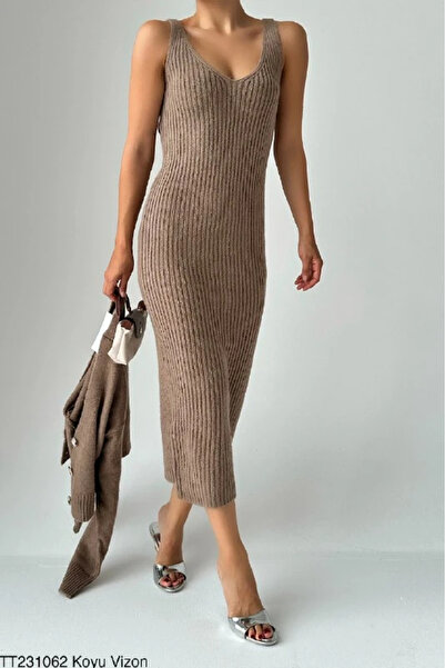 cemo İnce Askılı Midi Boy ve Hırkalı Triko Takım