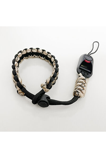 Choice حزام معصم أسود للكاميرا الصحراوية، حزام معصم منسوج يدويًا لتعليق كامير...