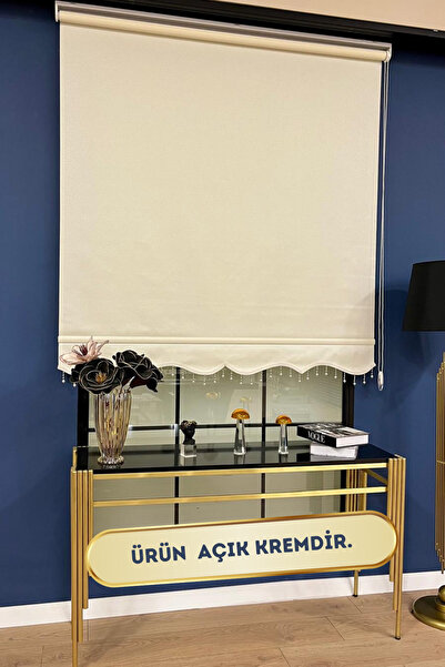 VOLPER MEKANİK Volper İthal Kalın Kumaşlı Mat Stor Perde Kırık Beyaz ( BONCUKLU)