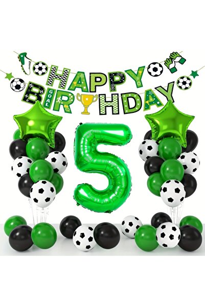 Choice مجموعة قوس البالونات 32 بوصة من 5 قطع على شكل كرة قدم لحفلات أعياد ميل...