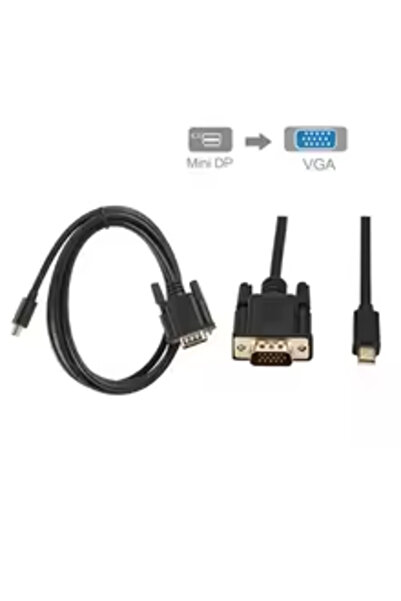 Choice كابل محول Mini DP إلى VGA بطول 1.8 متر كابل محول Mini DP إلى VGA بدقة 1080 بكسل كابل Mini DP إلى VGA ذكر DP إلى ذكر VGA