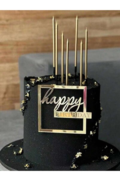 Choice 3pcs Gold 1/3/5pcs "Happy Birthday" Square Sign Cake Decoration for Bi...