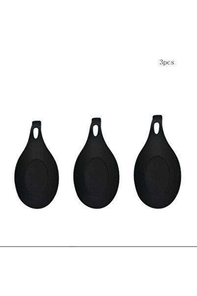 Choice black 3pc bb 【Hot sales】Silicone Spoon Rest Spatula Holder Heat Resist...
