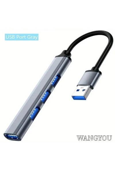 Choice 467 USB رمادي قاعدة توصيل USB للهاتف المحمول والكمبيوتر من النوع C سحب واحد وأربعة موسعات نقل عالي السرعة M