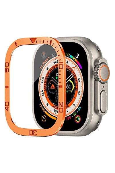 Choice واقي شاشة OrangeB لساعة Ultra 49mm، ملحقات معدنية + زجاج مقسّى