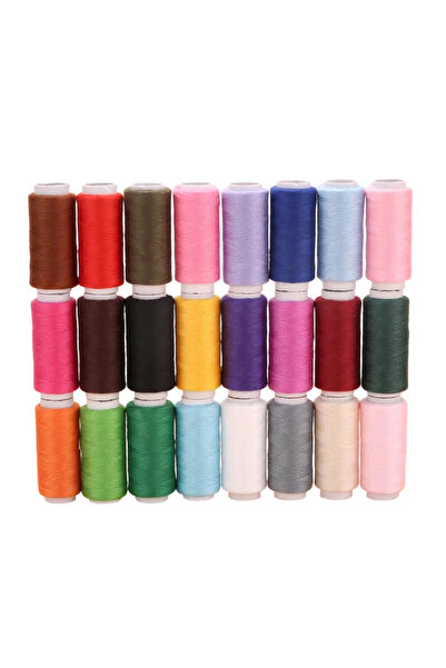 Choice 24 قطعة من خيوط الخياطة والتطريز الآلي المصنوعة من البوليستر 10/24 لونًا لرقعة الخياطة اليدوية وعجلة القيادة
