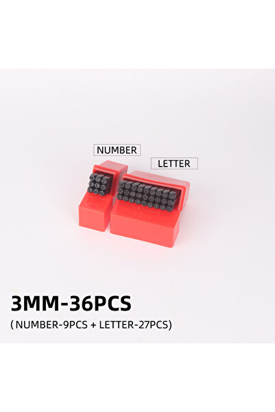 Choice3 مجموعة 36 قطعة من ختم الفولاذ الرقمي بشعار حرف رقمي مقاس 3 مم - مجموع...