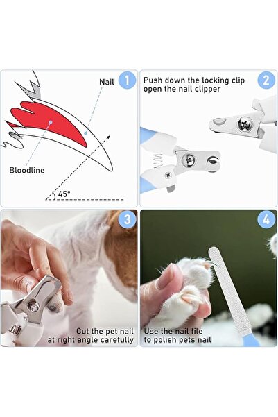 Generic Pet Grooming & Safety 3-in-1 Set: Nail Clippers, Deshedding Gloves, Reflective Harness & Leash