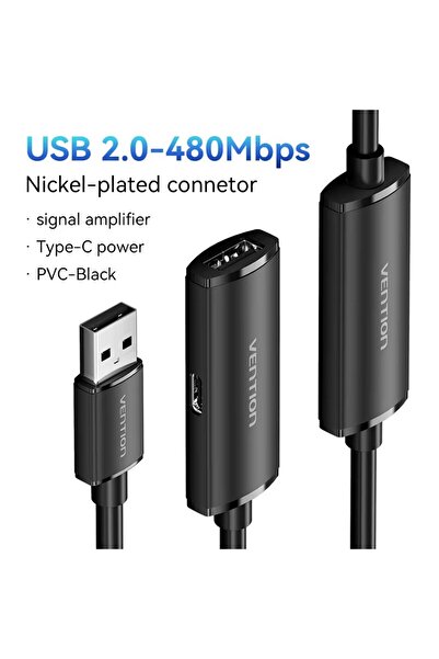 Choice 15M black USB 2.0 Signal Amplifier Extension Cable 5M 10M 15M 20M USB A Repeater Booster Extender Ma