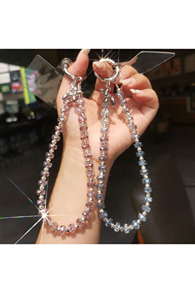 Choice سلسلة مفاتيح وسلسلة هاتف بتصميم حورية البحر من الكريستال الأزرق الإبدا...